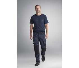 6341 Pantalones largos de trabajo elásticos AllroundWork Slim Fit color azul marino/ negro